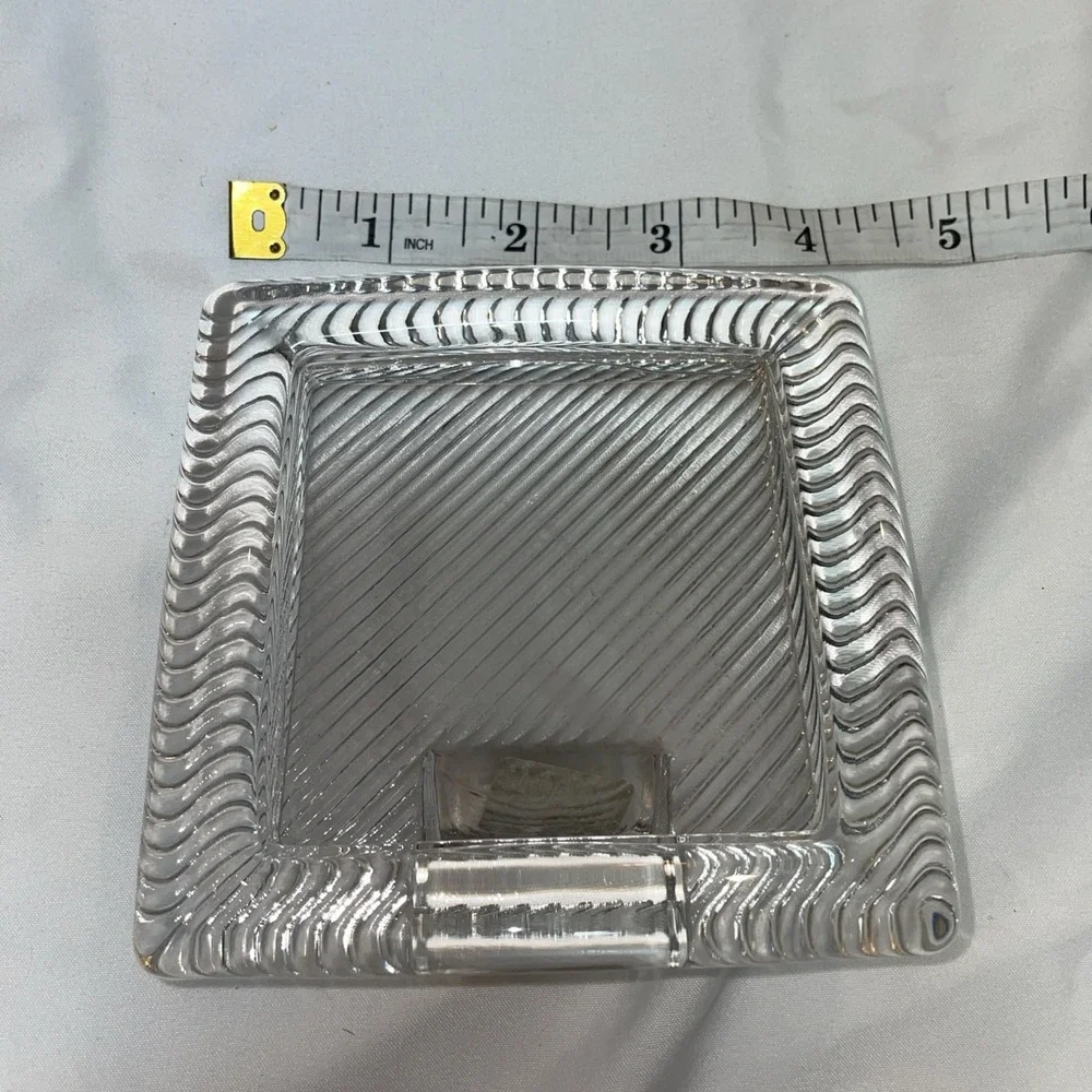Mikasa Clear Glass 4‎ In Square Frame with Ribbed Art Deco Design